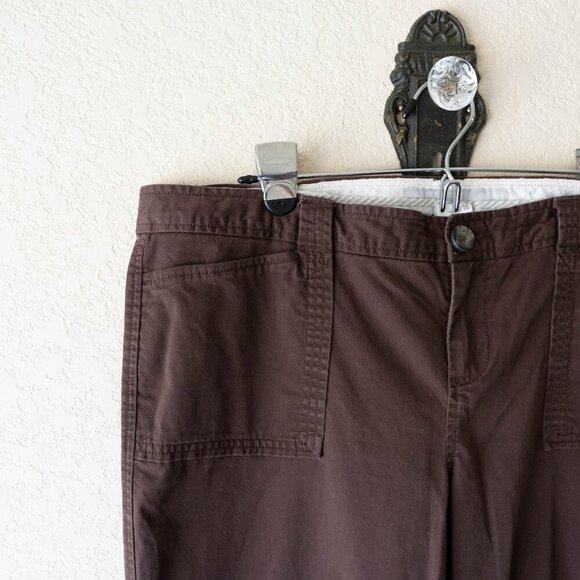 Old Navy Pants Womens Sz 14 Brown Low Rise Wide Leg Trousers Vintage Retro - Picture 2 of 6